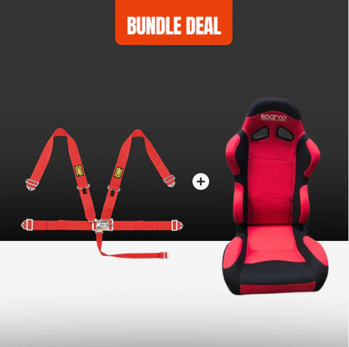 Sparco Car Racing Seat + 5 Point Racing Harness